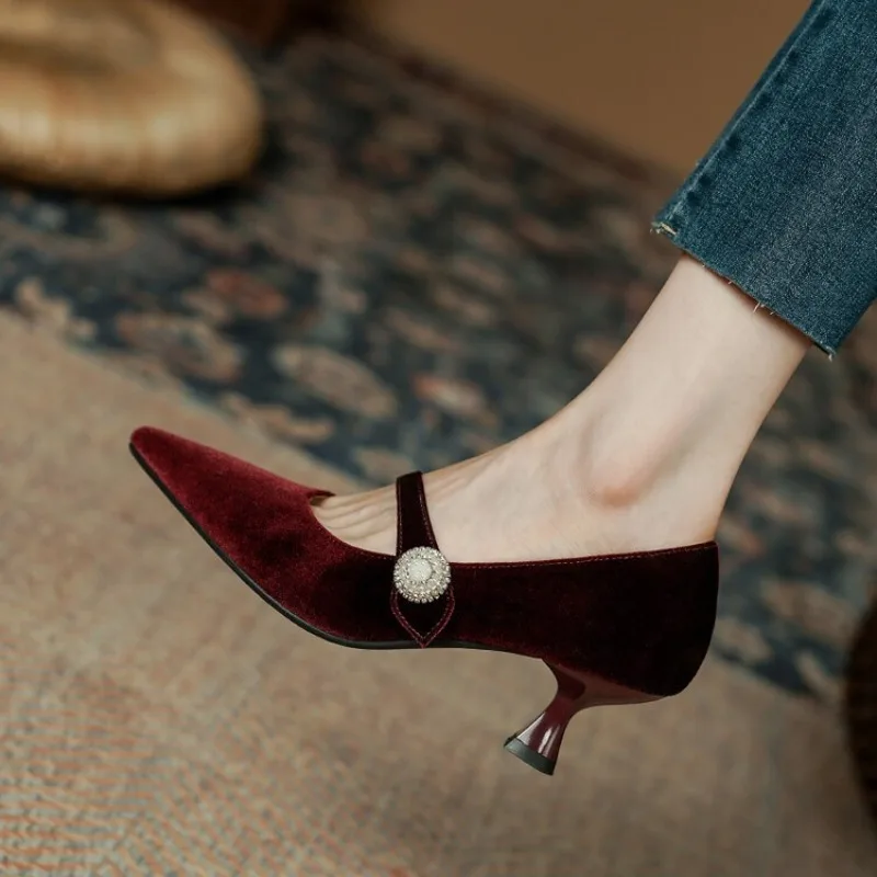 Women'S Shoes - Zapatos Mary Jane con punta puntiaguda