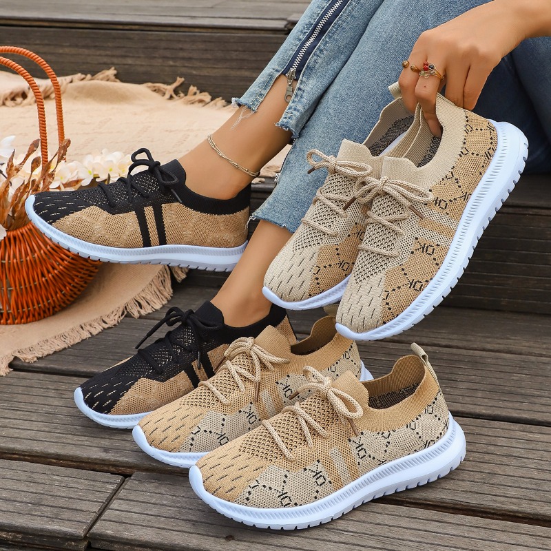 2026 Nuevas Zapatillas Deporti - Knit Fabric Lace Up Sneakers reseña y precio
